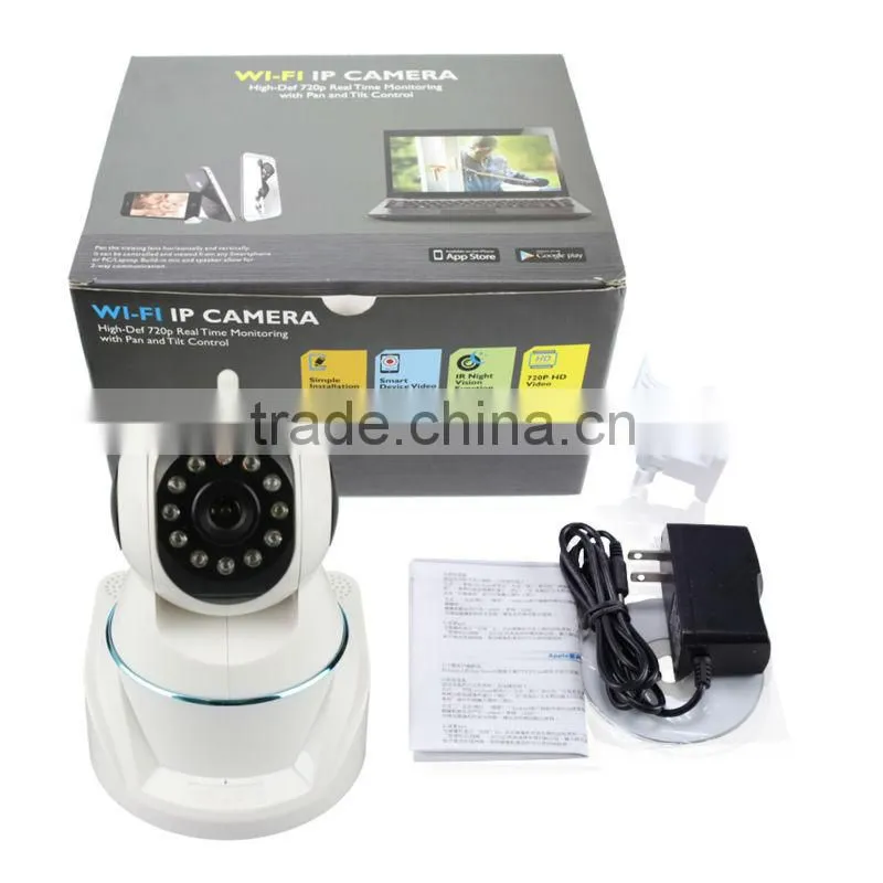 New arrive 1.0 Megapixel Wireless IP Camera Wifi 720P Pan/Tilt 32GB Micro SD Card Slot and IR Cut 720P Mini P2P IP Camera Wifi