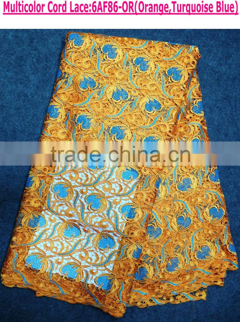 Colorful fancy lace wedding dress lace with high quality