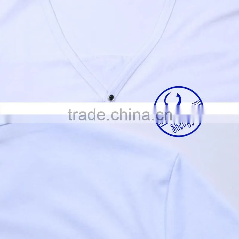 custom 2015 100 cotton mens v-neck t shirt wholesale china