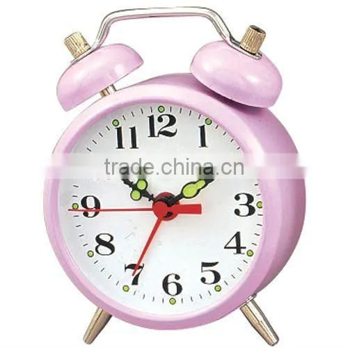 metal case mechanical alarm clock, wind up movement