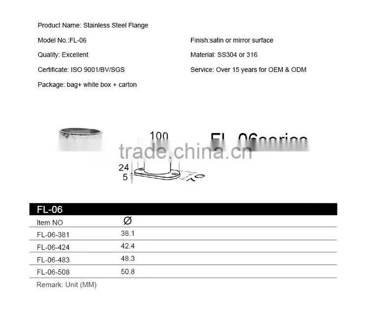 Luxury Quality Competitive Price Custom Made High Technology Sus304 Flange