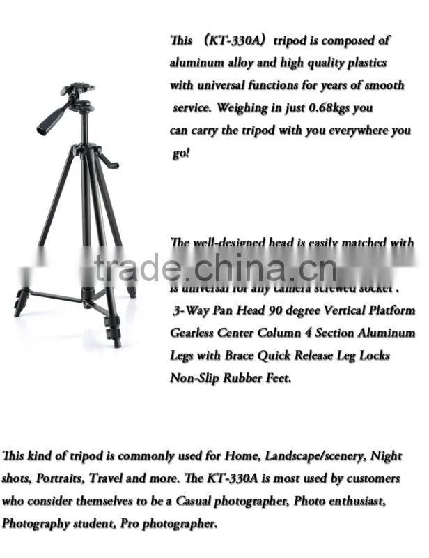 PROFESSIONAL LIGHTING 3 SECTION TRIPOD STAND FOR CAMERA