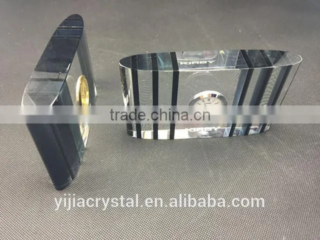 New Design Personalized Crystal clock, Optical Glass Clock for Gifts