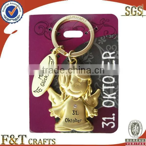 fashion metal leather die cut coach keychain