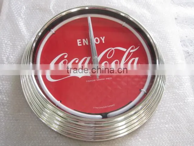 China Decoration Customed Neon Bulb Clock