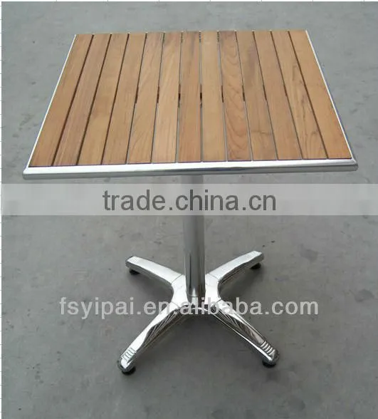 metal frame round wooden design coffee table (YT18W)
