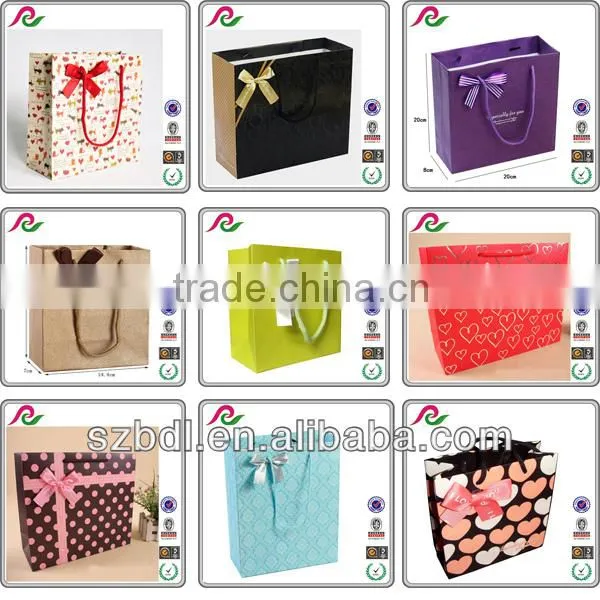 2016 new design promotional cheap printing shopping paper bag