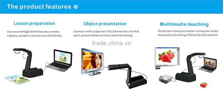High quality document camera flexible camera arm and camera head