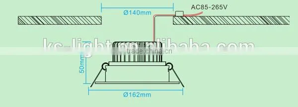 shenzhen factory 15W CE small power led down light, hotel/office circular led down light