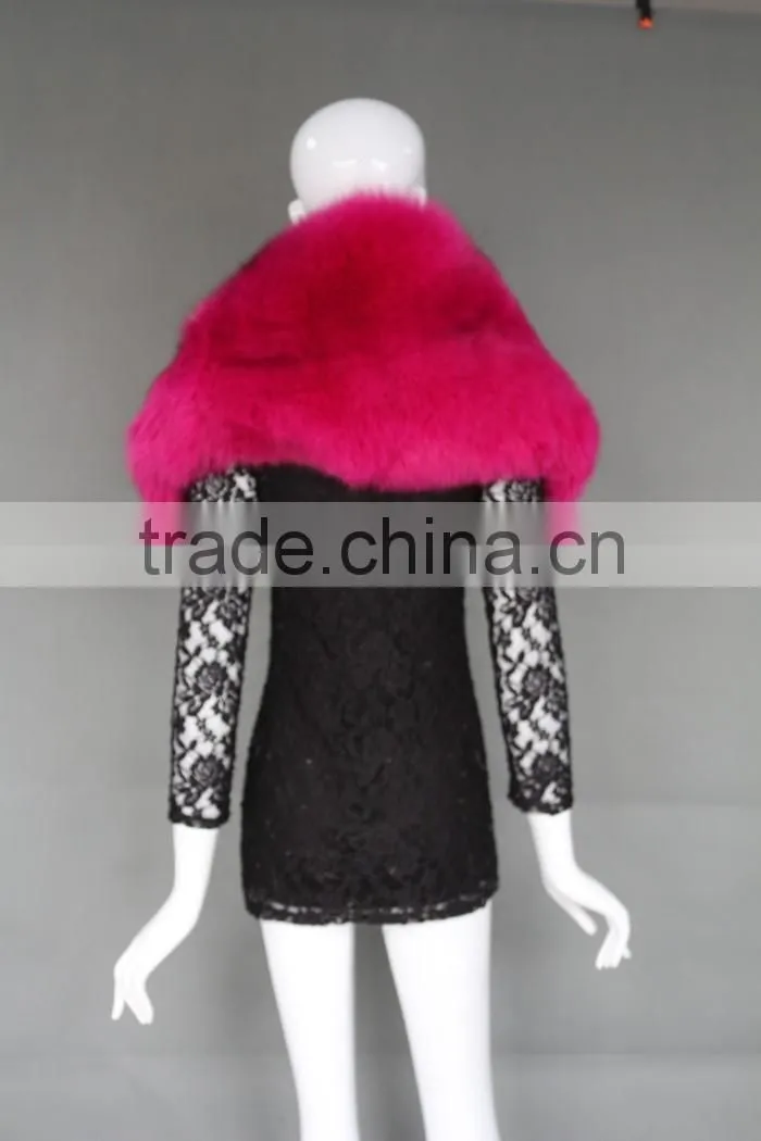 real fur trim / wholesale fox fur trim /detachable fox fur collar