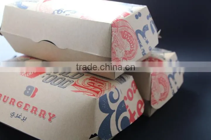 Custom logo take out brown kraft packing paper food grade pail/ box