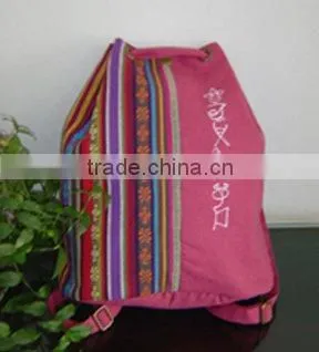 yunnan handmade customs craft cotton backpack women's bag NO.111-04