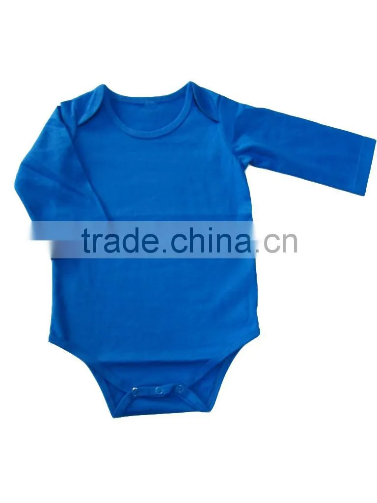 100% Cotton Long Sleeve Blue Baby Boy Romper