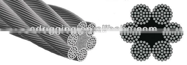 6x37+FC Galvanized and Ungalvanized Steel Wire Rope