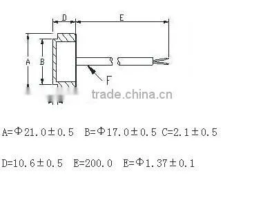 FBULS2110W ultrasonic heat meter 1mhz ultrasonic transducer with wire (FBELE)