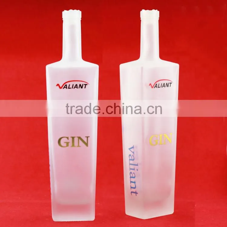 750ml frosted spirit bottle manufacturer matte white vodka glass bottle custom rum bottle