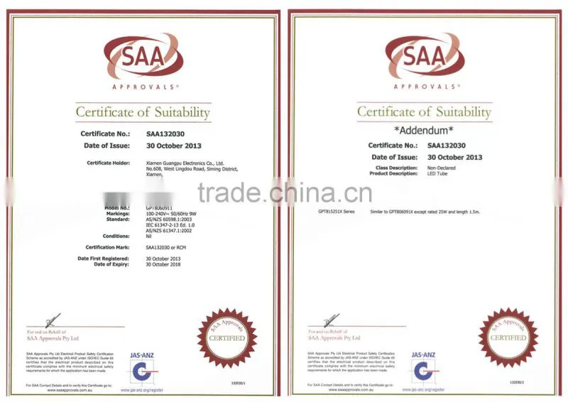 T8 led tube light, 110lm/w input 100-240 Vac with CE&Rohs certificate