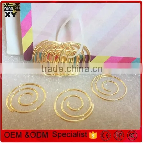 Golden color book shape paper metal clip for school