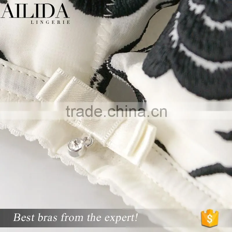 Ailida Women's Embroidery Bras Set Lace Lingerie Bra and Panties