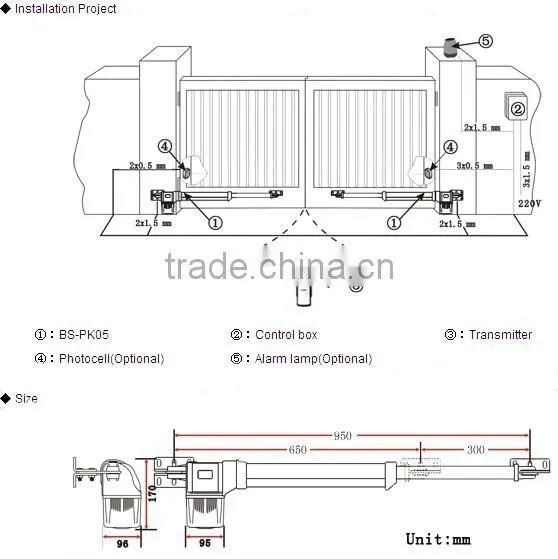 Swing gate opener, TM-G12B