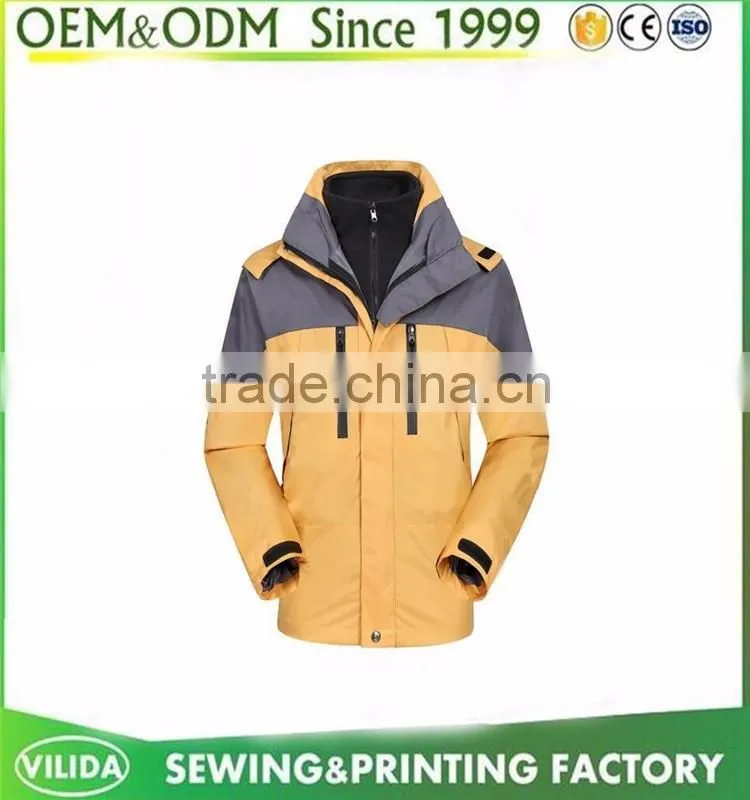 100% Ployester Men Waterproof Softshell Jacket,color combination windbreaker jacket