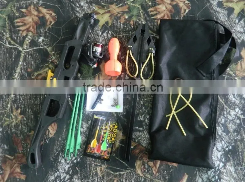 Outdoor fly fishing equipment with slingslot and flashlight