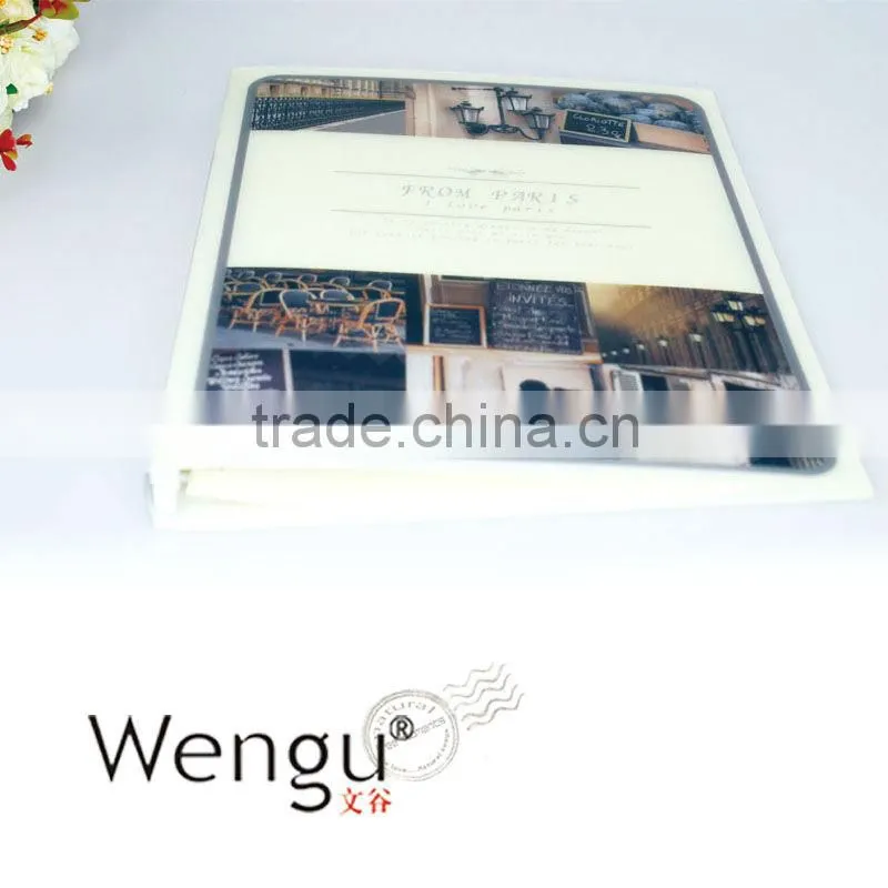 cheap plastic cover spiral notebook with colored paper