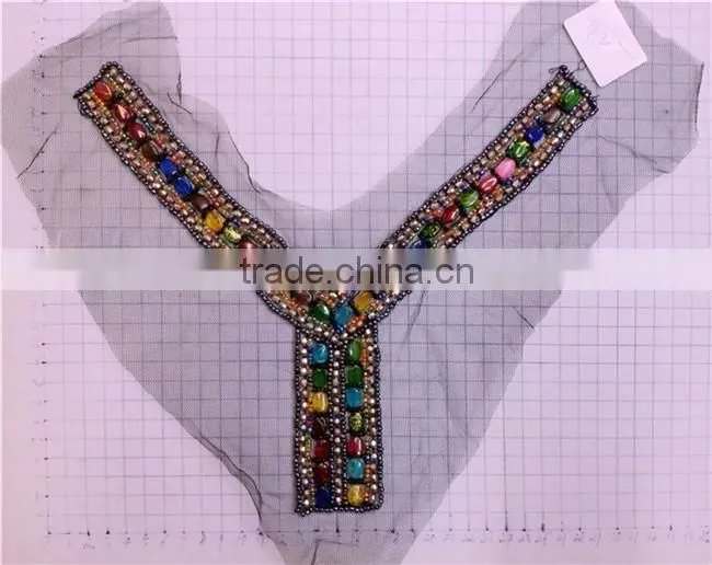 Wholesale Fashion Handmade Beaded Neckline Piece For Garment