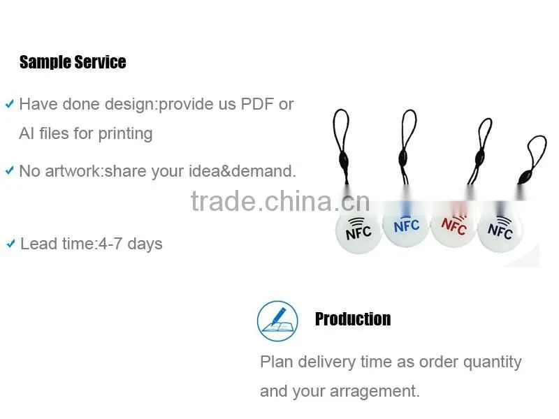 2016 Merchandise Elastic String Hang Nfc Tag Rolls Factory