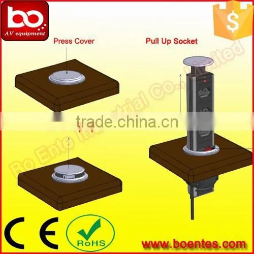 Desktop Kitchen Pop Up Power Socket Outlet with Universal Power Plugs for Office Equipment
