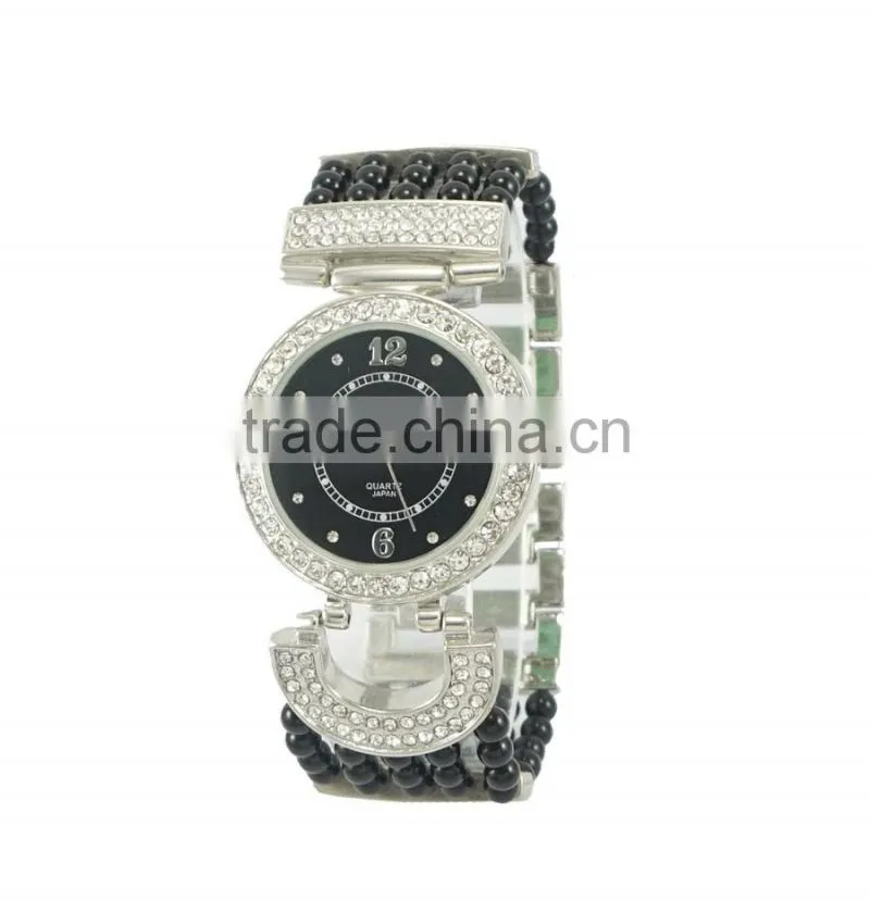 Fashion design colorful bead band Europe style wide band bracelt watches factory watch ladies casual