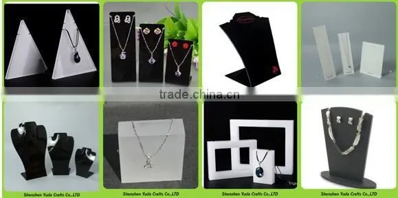 colorful luxury MDF acrylic jewelry display sets elegant necklace rings earrings display durable jewellery holder stand