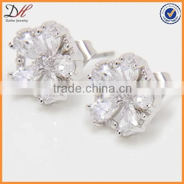 daihe AAA Zircon Flower Lady Earrings Studs copper shining custom earrings