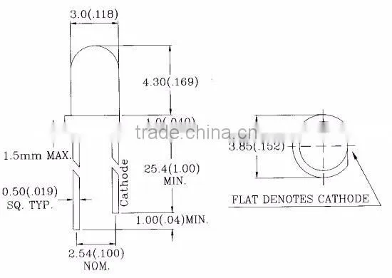 3mm 12V 20mA LED Lamp