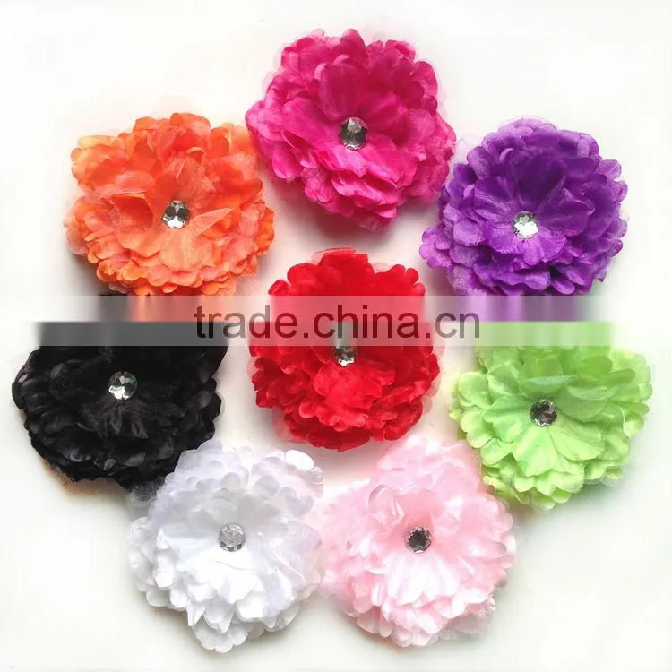 2014 Top Quality Bridal Hair Flower Artificial Elegant Gauze Peony Hair Flower Clip