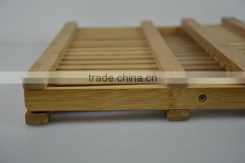 BH006/ Bamboo Compact Folding Dish Rack Holder for Palte and Mug