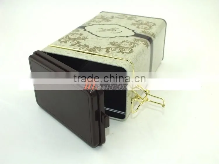 Retangular Metal Tin Boxes Sealed With Plastic Lid