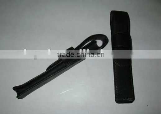 genuine leather black color pencil bag for medical use