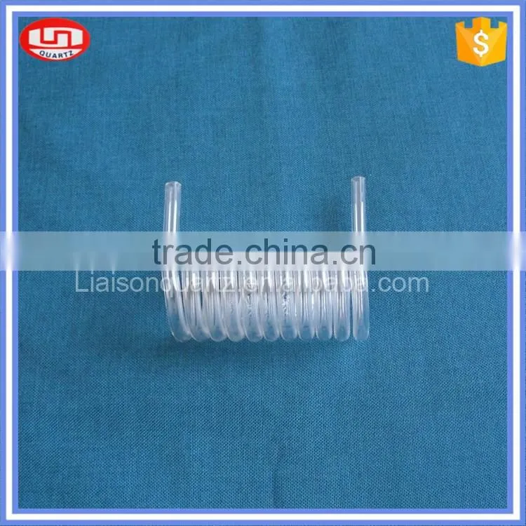 Clear quartz glass coil tube for heating transmission purpose