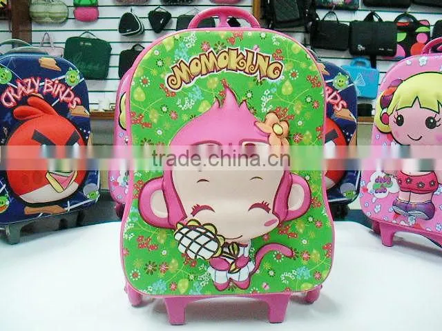 3D kids eva luggage bag with trolly kids luggage bag