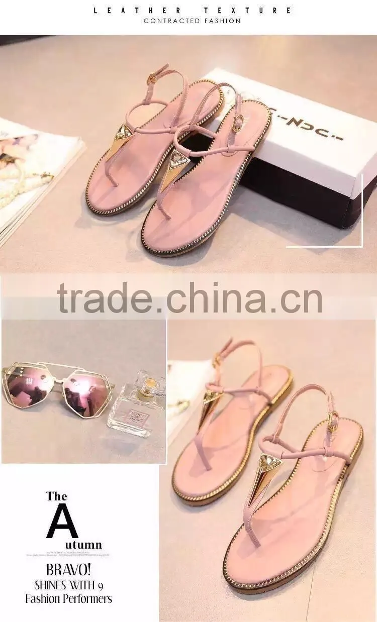 2016 Fashion Flat Sandals Designs For Women Sandal Shoe