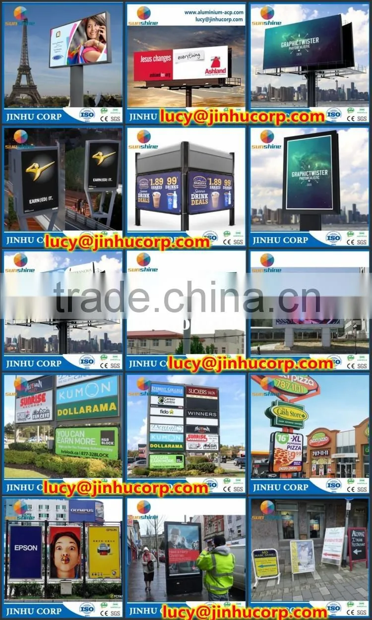 Colorful double sides aluminum panels for wall banners, street banners, advertising board