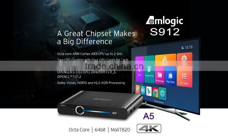 Himedia factory Octa core android 6.0 marshmallow tv box Amlogic S912