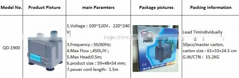 For fish tank submersible mini pump water pump