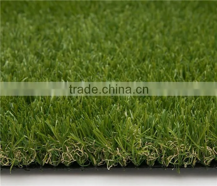 Chinese factory landscape artificial grass with straight and curled yarn