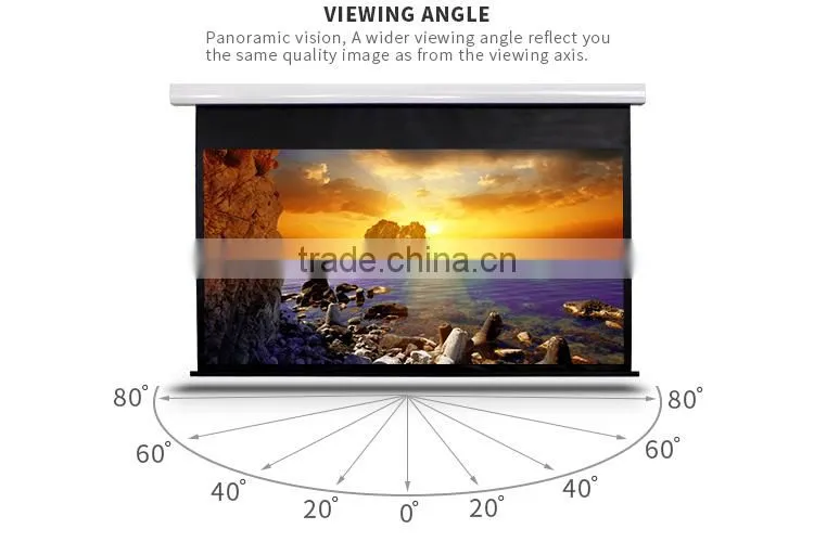 Electric pull-down projection screen /wall or ceiling mounted motorised projector screen for school theather