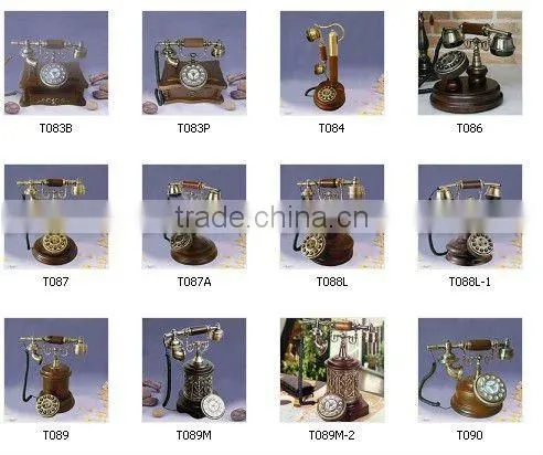 Retro decorative wooden phone