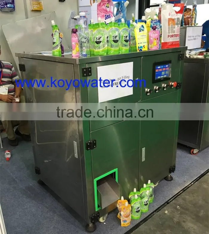Soybean milk stand up doypack pouch filling capping packing machine