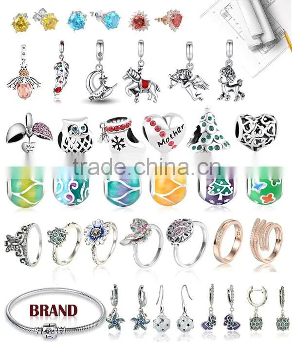 New Fashion Silver Bead handcraft custom Silver Charm hollow out round silver bead Engraved S925 Fashion Jewelry T045
