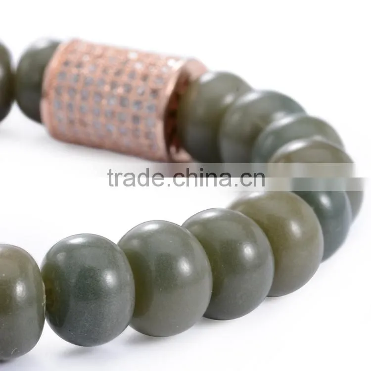 2016 Hot handmade fashion Tibetan jewelry Green bracelet bangle bead with diamond